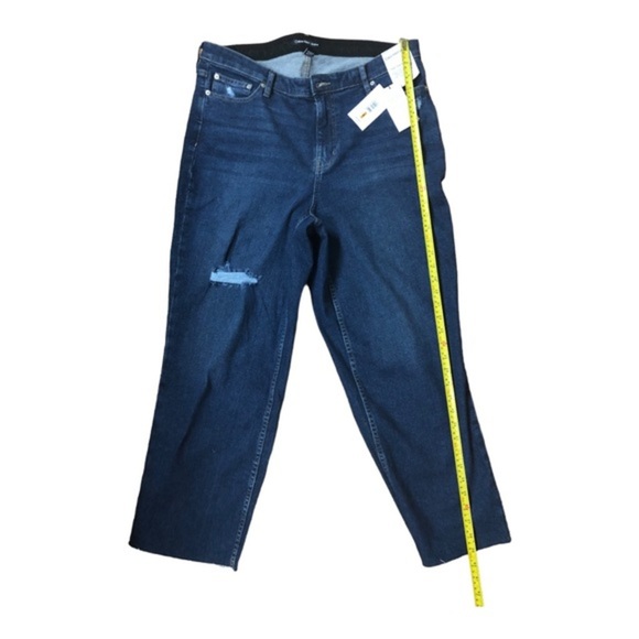 Calvin Klein jeans hi rise straight fit distressed frayed hem jeans size 16W new - Picture 15 of 16
